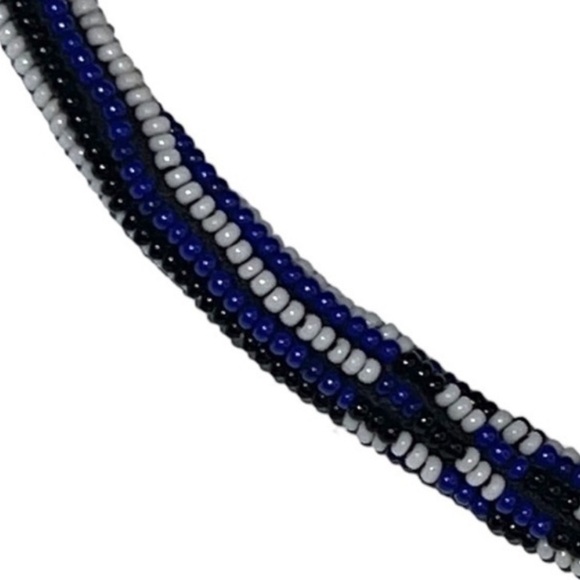 Isabel Marant-  Beaded Choker in Blue and White- Tribal- O/S - Picture 4 of 7